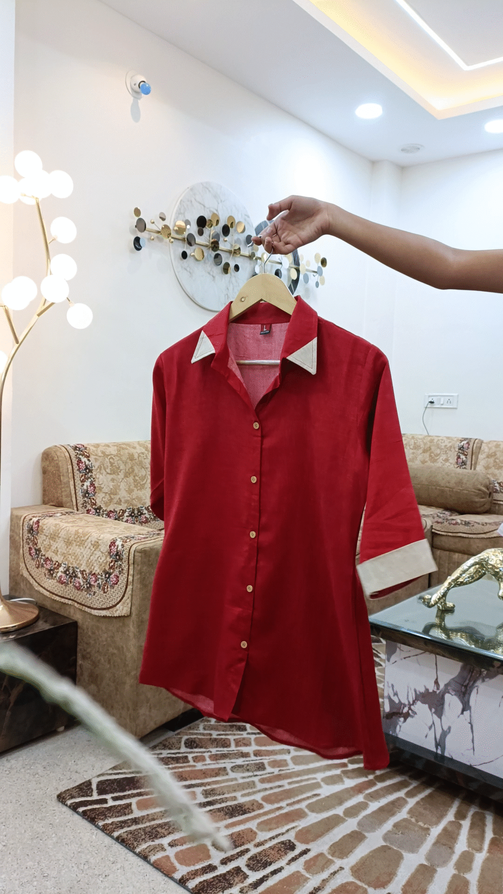 Solid Short Linen Straight Kurti | Tunic Tops for Women | With Pant
