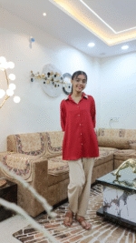Solid Short Linen Straight Kurti | Tunic Tops for Women | With Pant