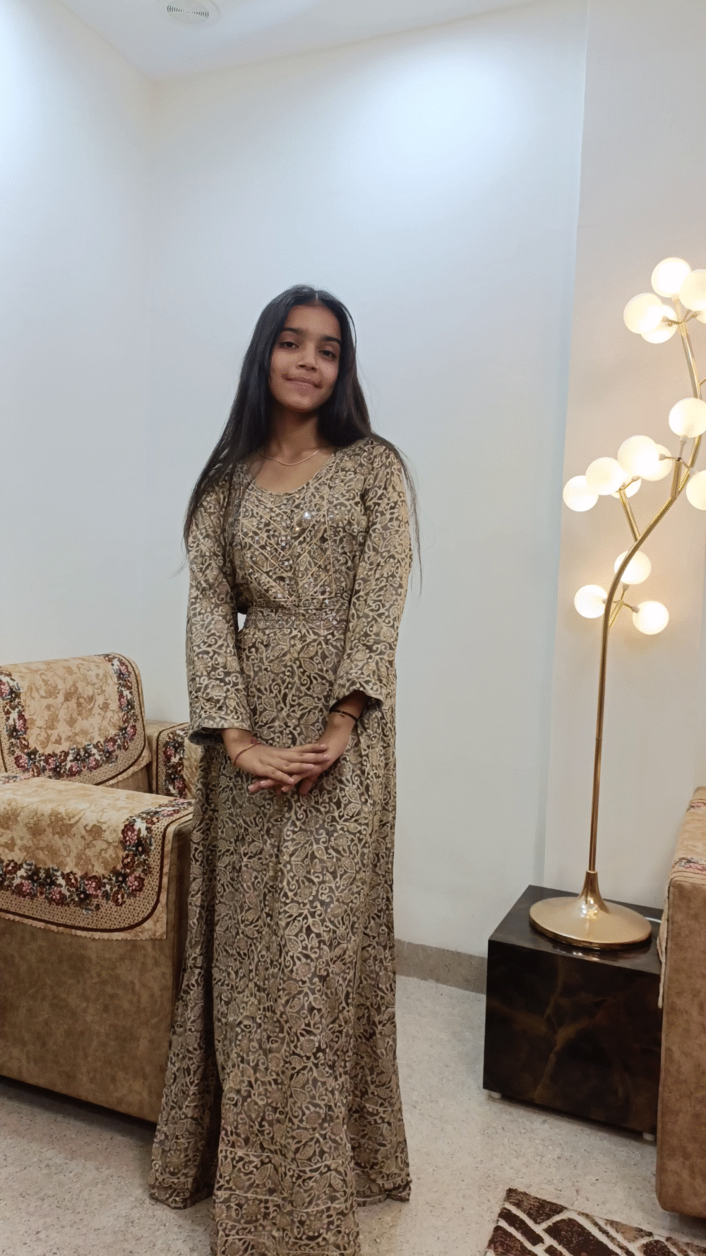Long Frock With Mirror Work Heavy Rayon