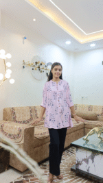 Pink Floral Printed Tunic in Rayon