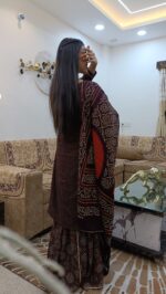 Cotton Stylish Rayon Kurta, Sharara and Dupatta Set