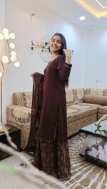 Cotton Stylish Rayon Kurta, Sharara and Dupatta Set